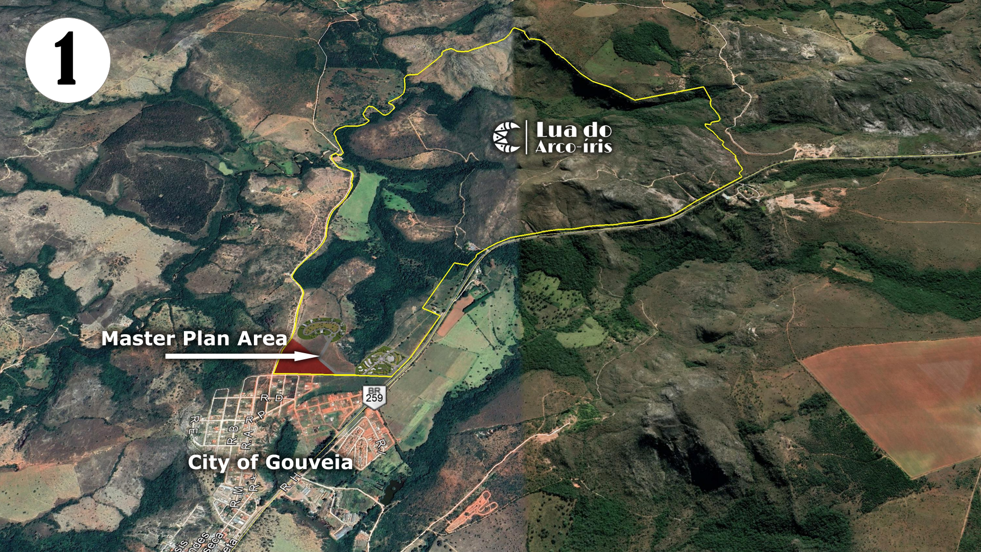 Google Earth map showing Lua do Arco-iris property