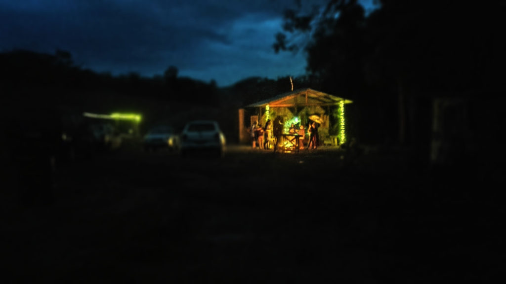 Cabin in the night