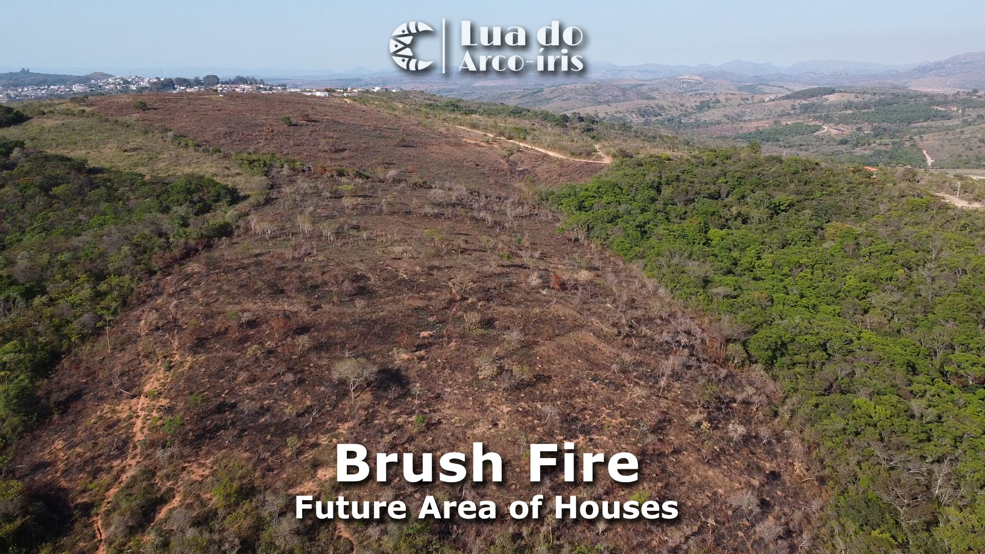 Brush fire area of houses